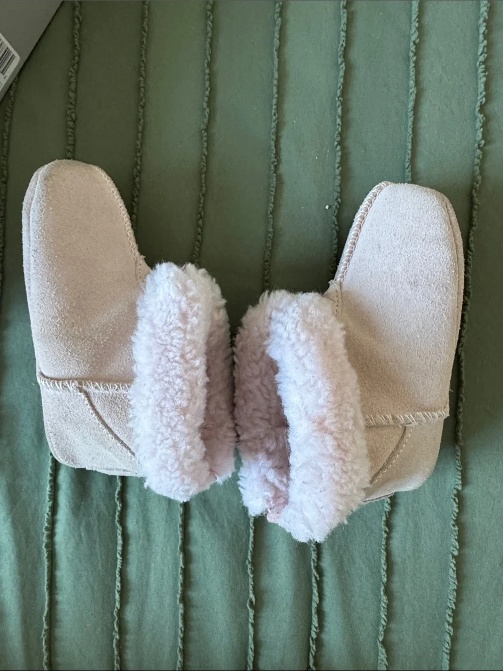 UGG Pink Shearling-Trim Cozy Bootie Slippers